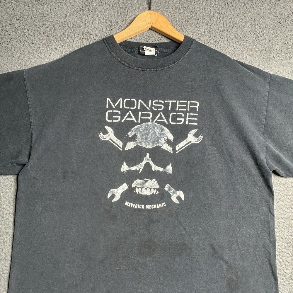 Monster Garage Shirt Mens XL Black Vintage Motorcycle Y2K Jesse James Burnout
